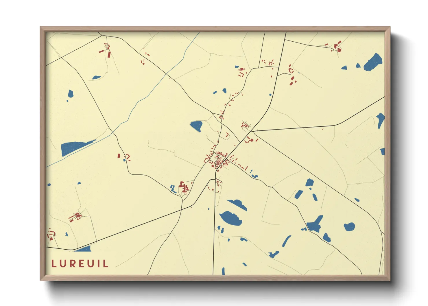 Une affiche de carte sur Lureuil