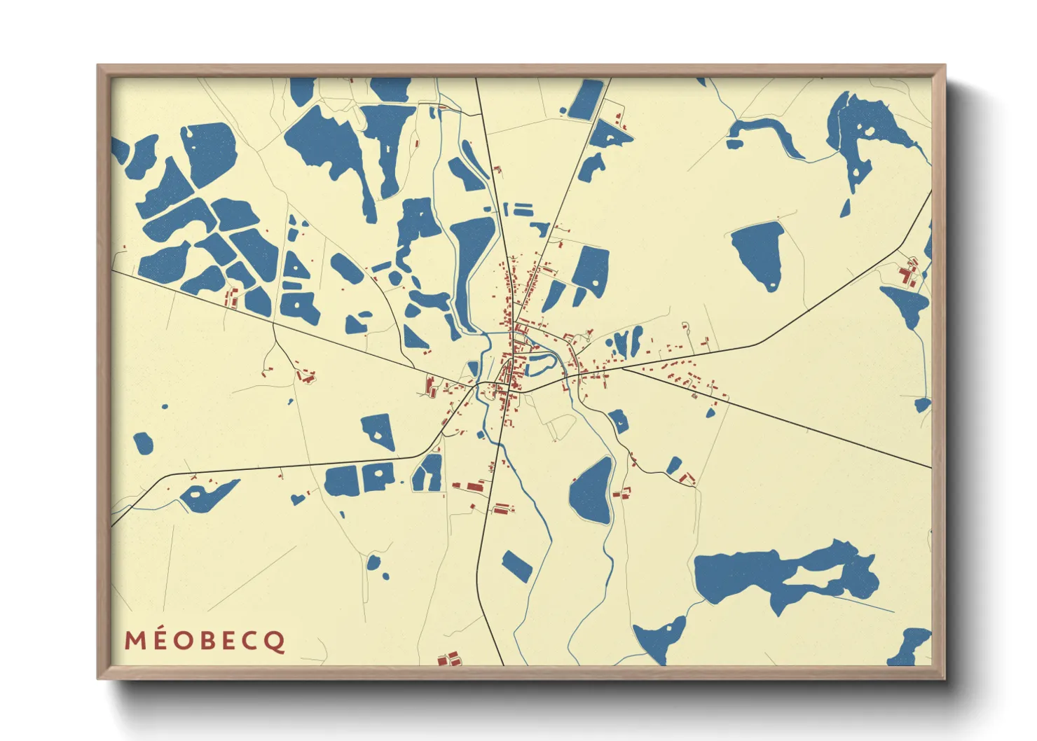 Une affiche de carte sur Méobecq