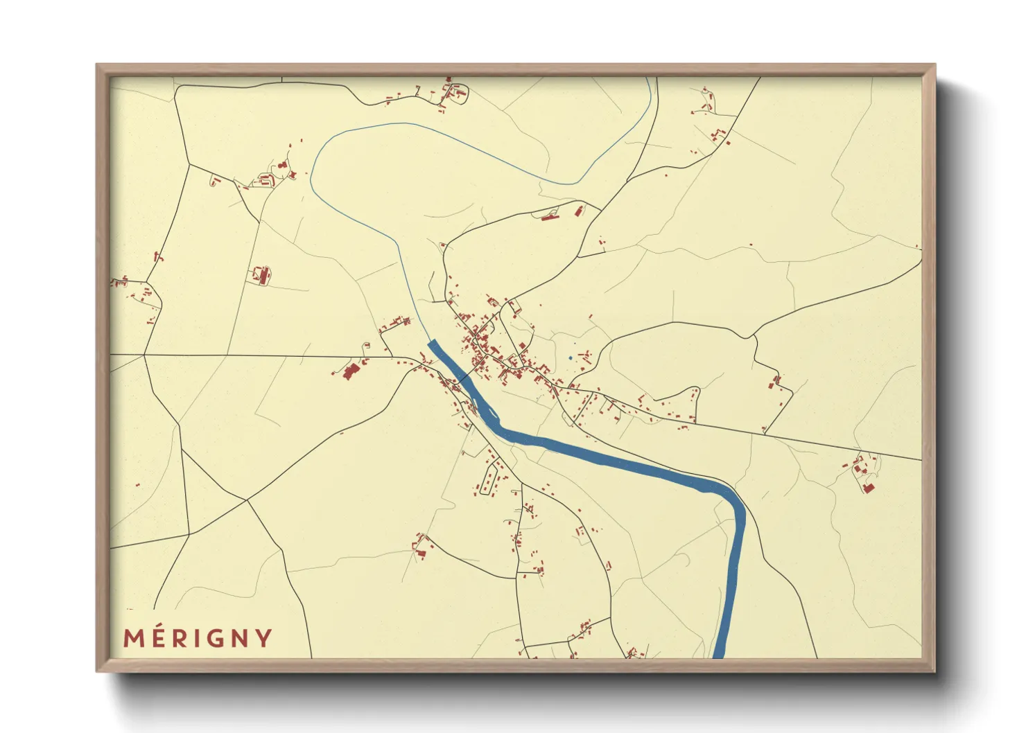 Une affiche de carte sur Mérigny