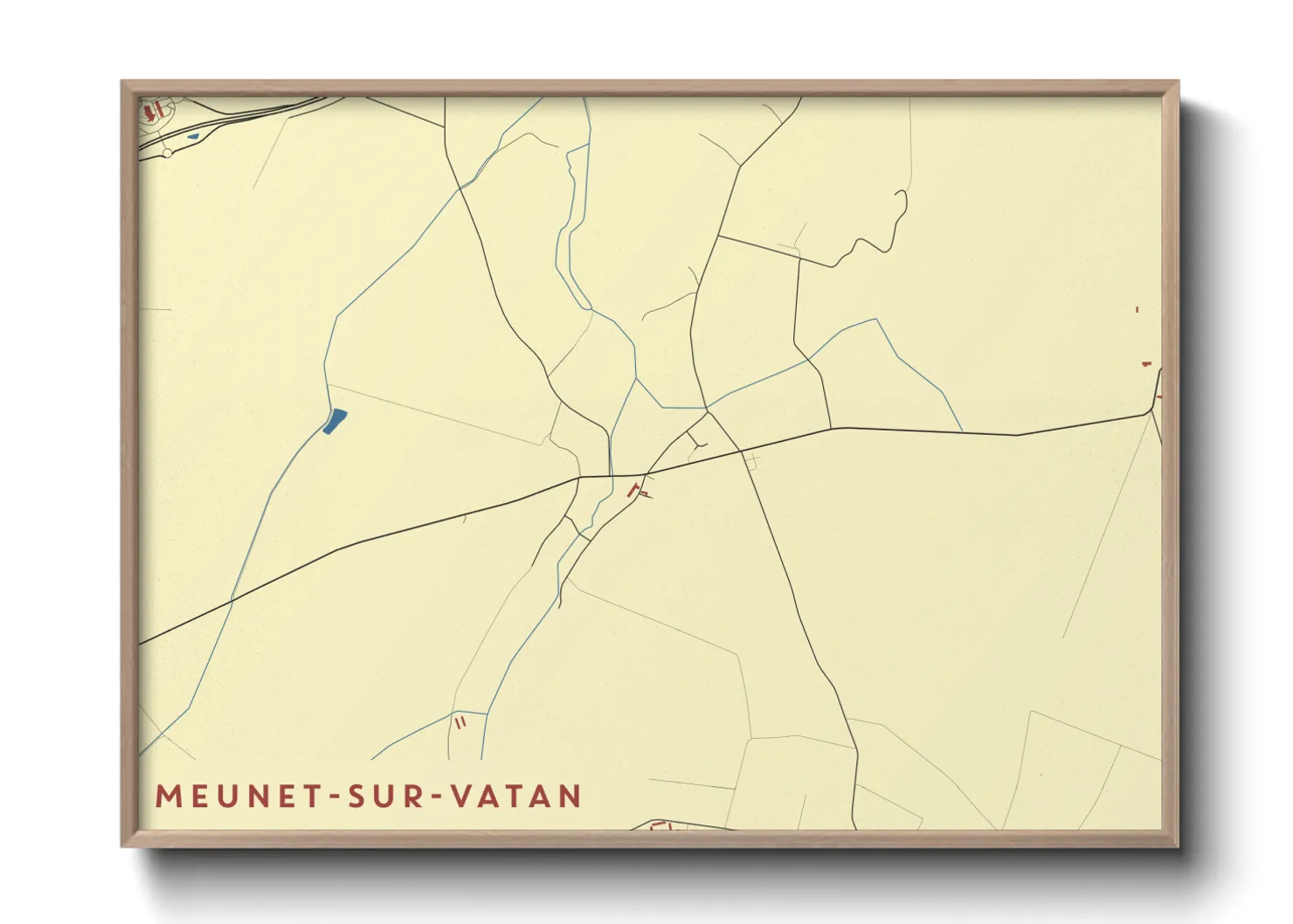Une affiche de carte sur Meunet-sur-Vatan