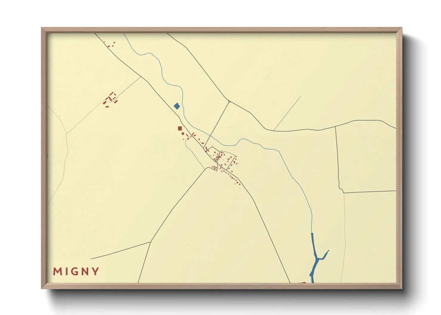 Une affiche de carte sur Migny