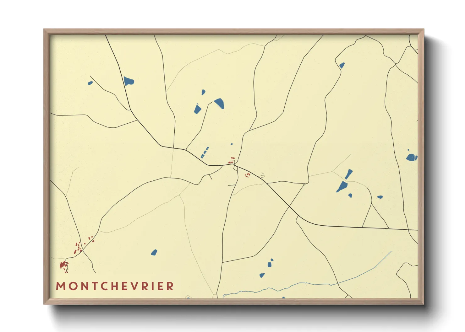Une affiche de carte sur Montchevrier