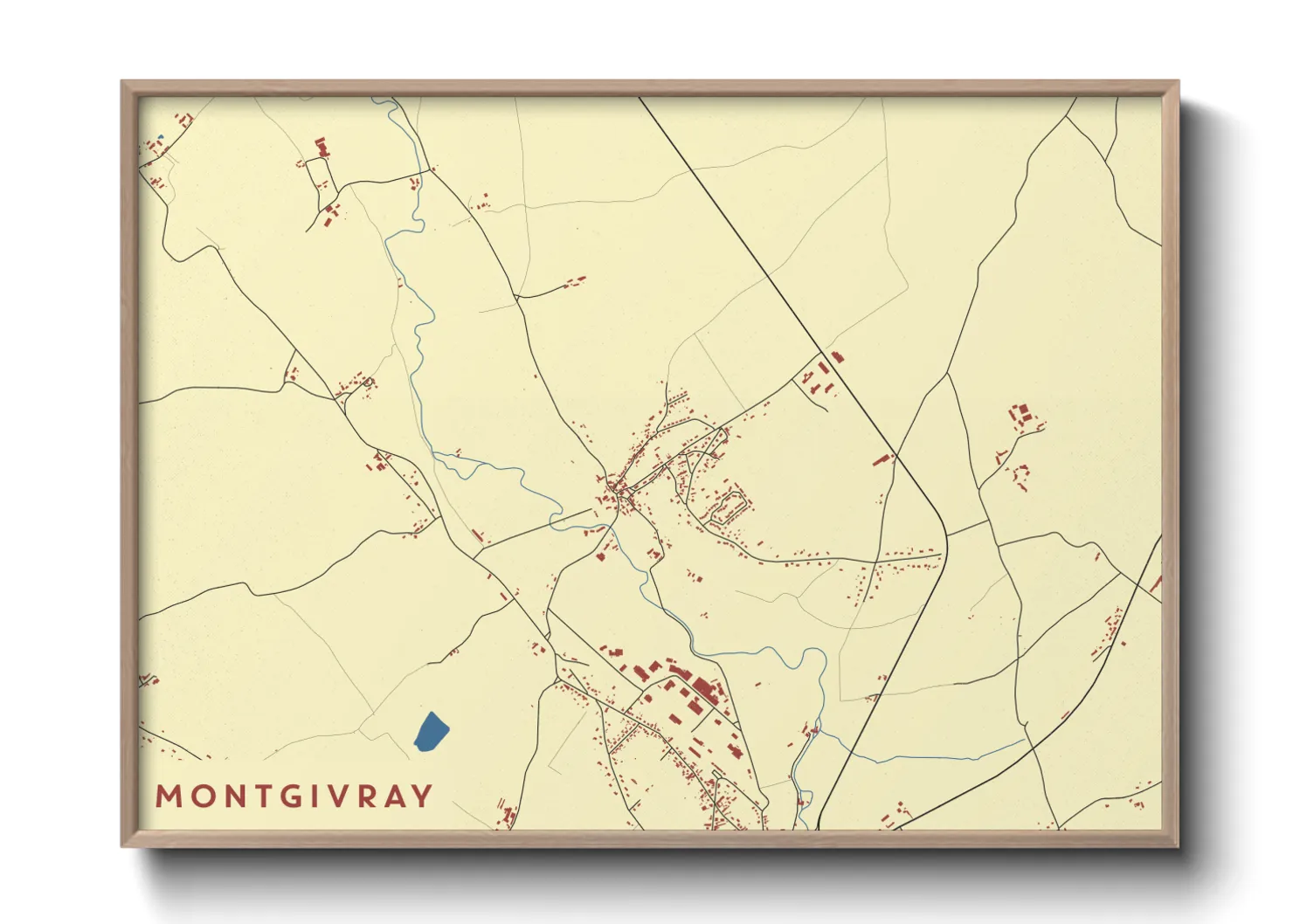 Une affiche de carte sur Montgivray