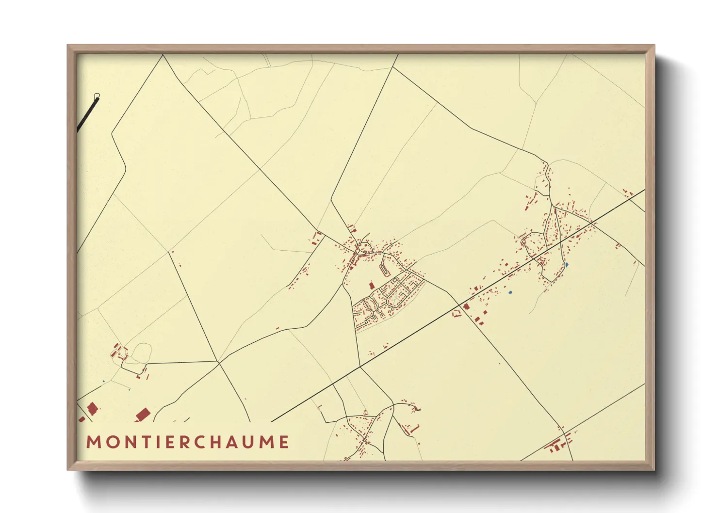 Une affiche de carte sur Montierchaume