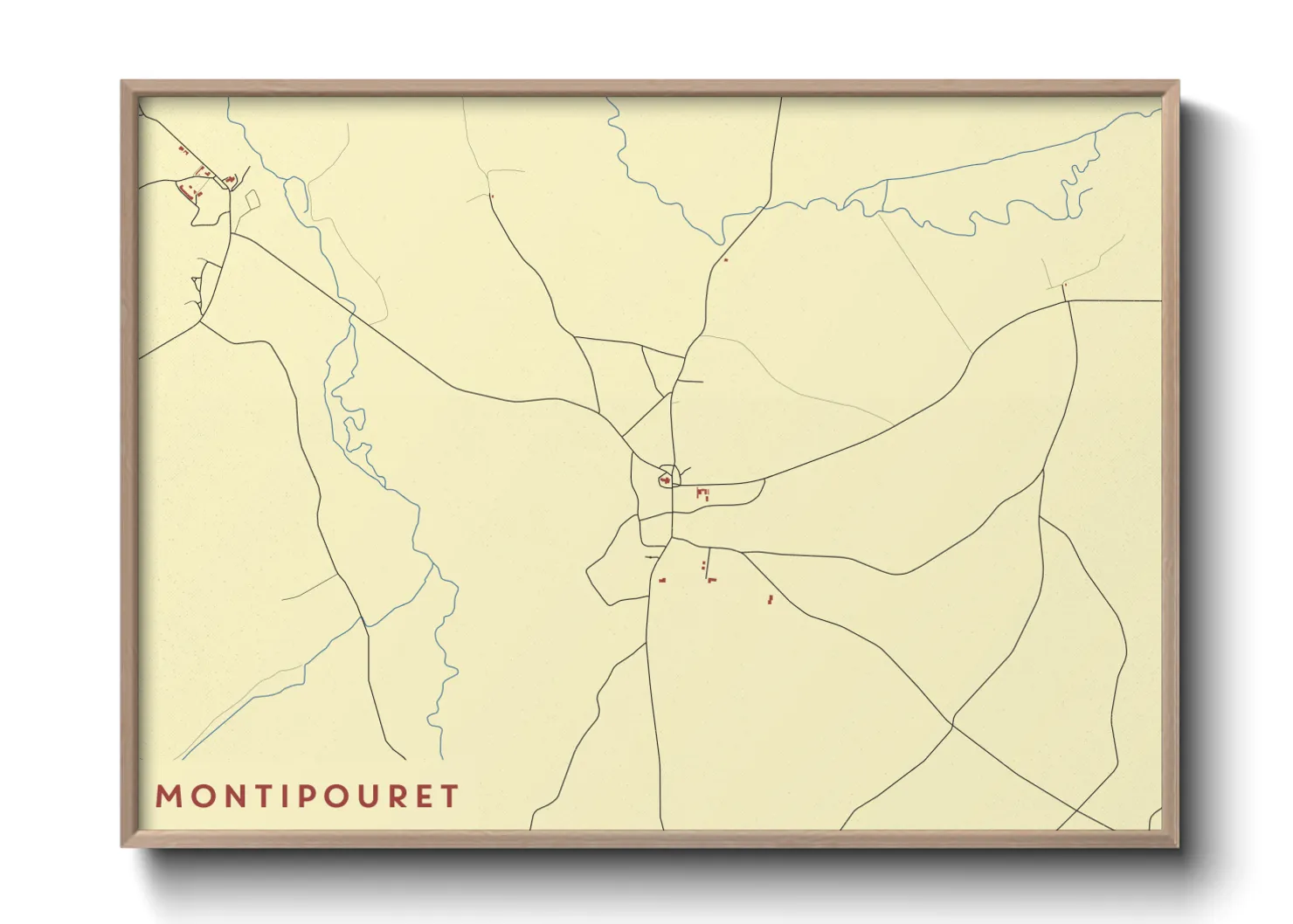 Une affiche de carte sur Montipouret