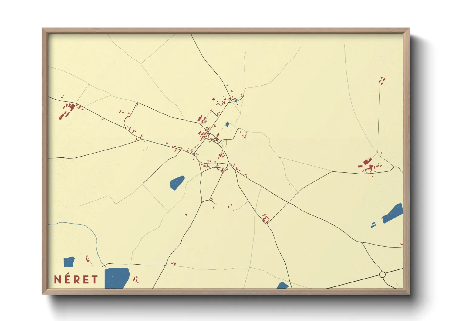 Une affiche de carte sur Néret