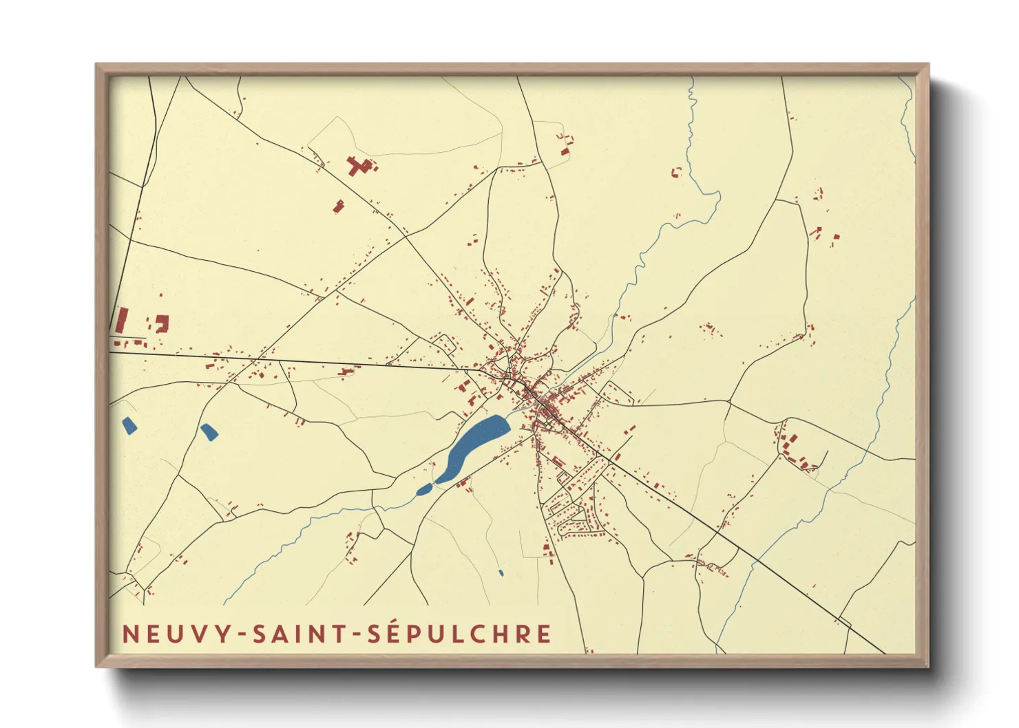 Une affiche de carte sur Neuvy-Saint-Sépulchre