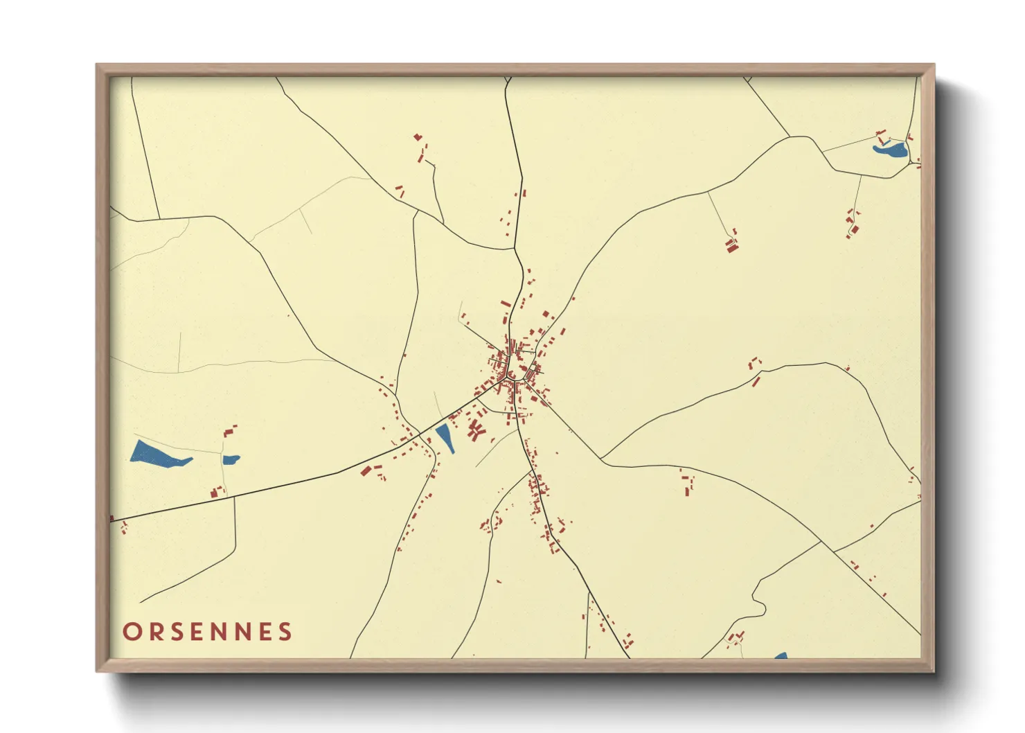 Une affiche de carte sur Orsennes
