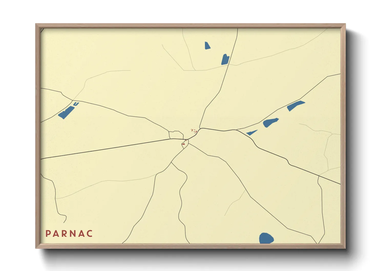 Une affiche de carte sur Parnac