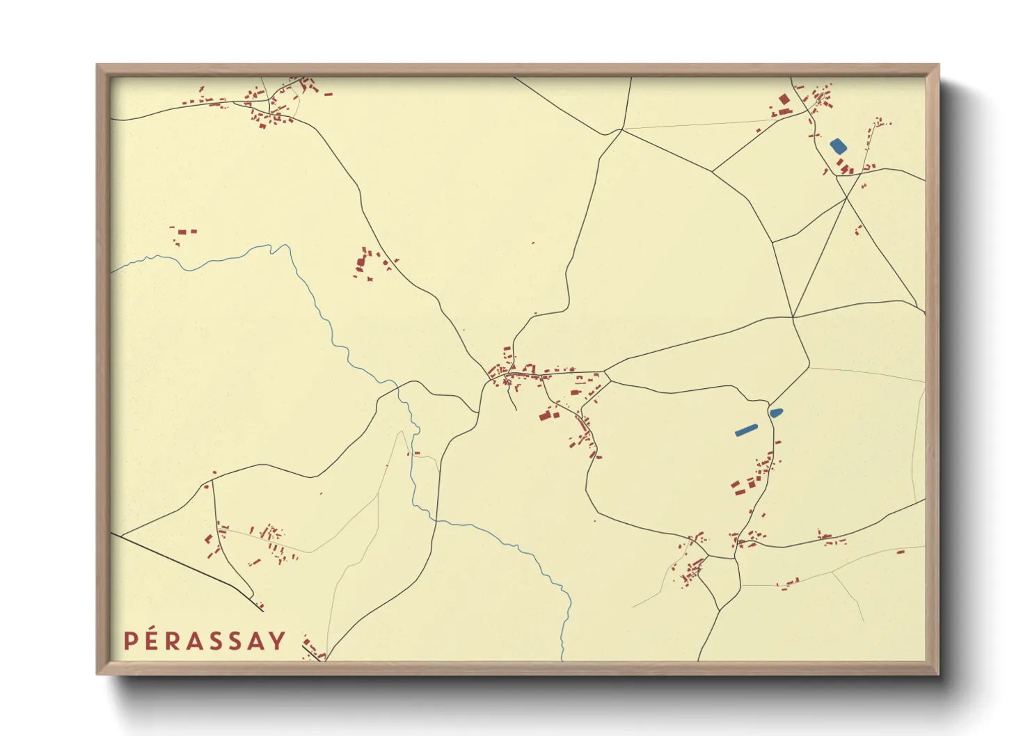 Une affiche de carte sur Pérassay