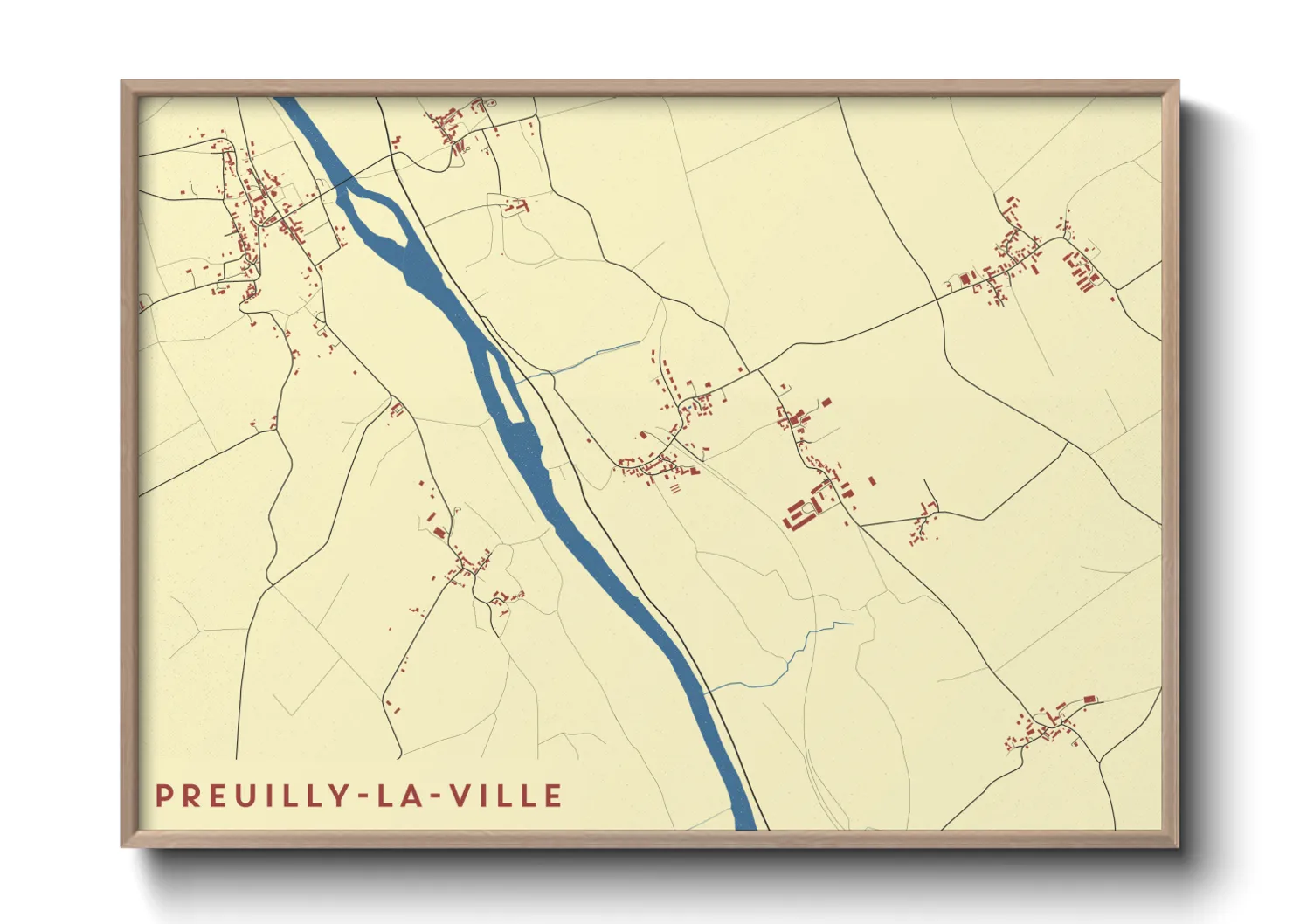 Une affiche de carte sur Preuilly-la-Ville