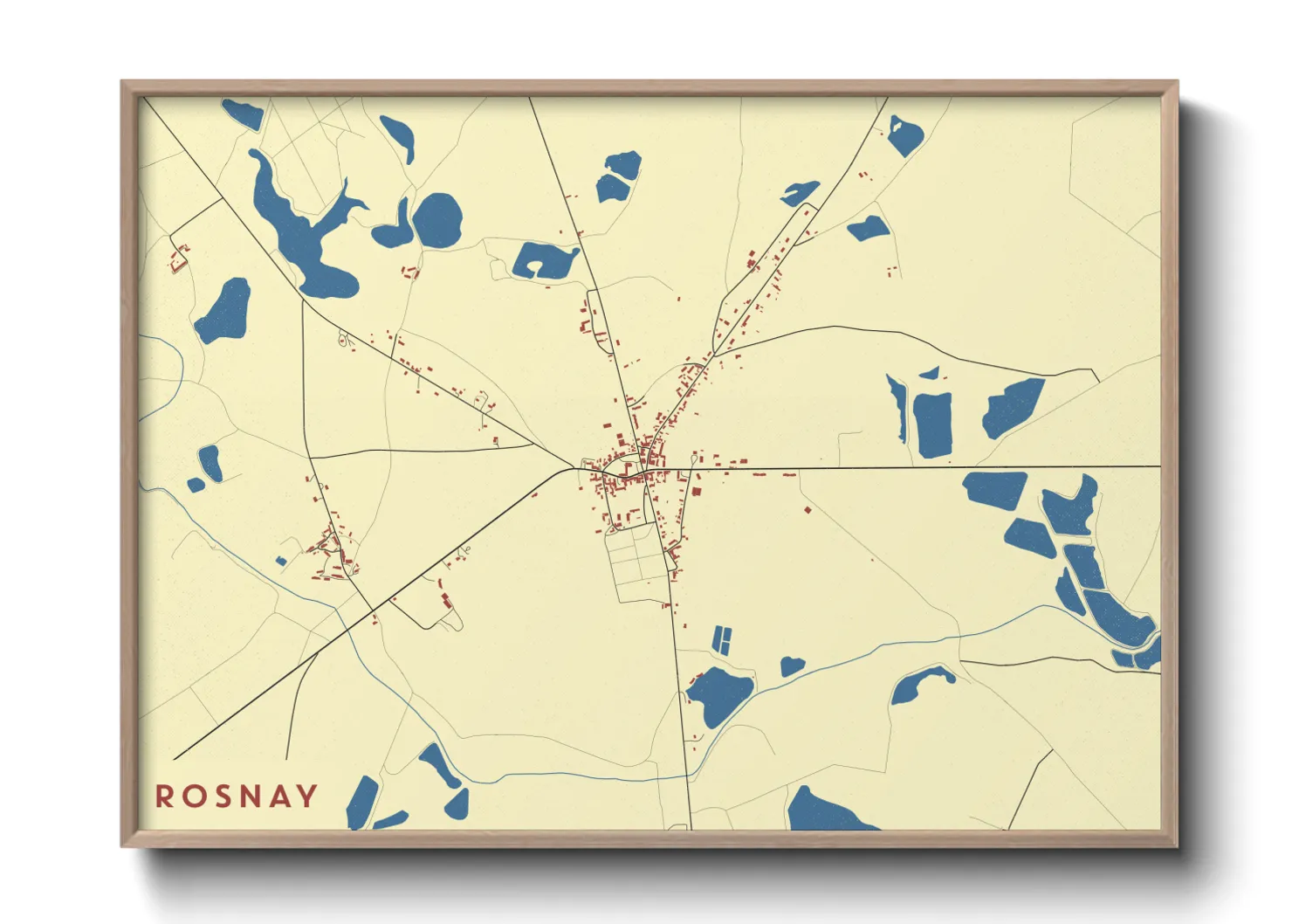 Une affiche de carte sur Rosnay