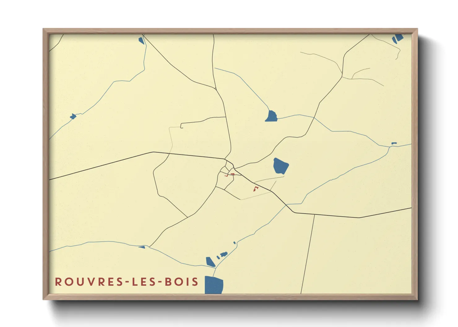 Une affiche de carte sur Rouvres-les-Bois