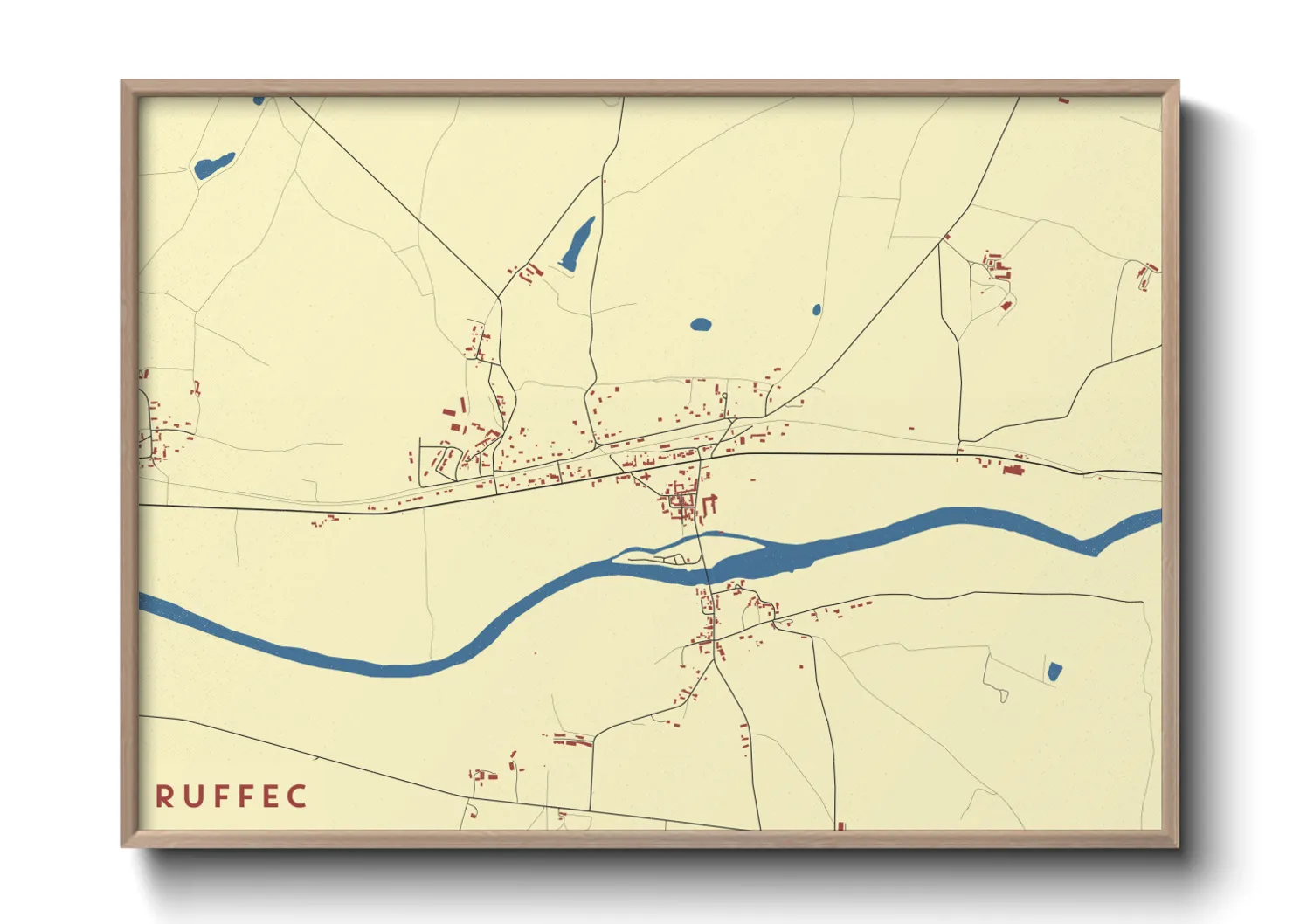 Une affiche de carte sur Ruffec