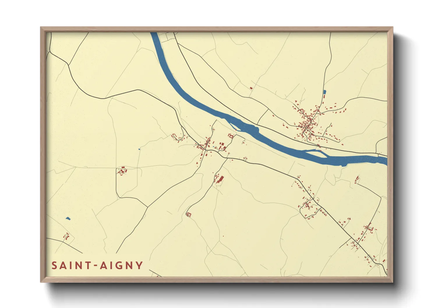 Une affiche de carte sur Saint-Aigny