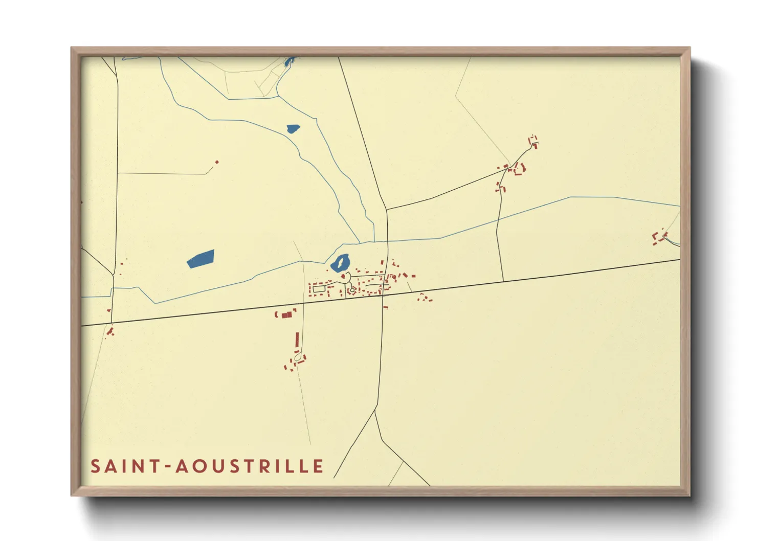 Une affiche de carte sur Saint-Aoustrille