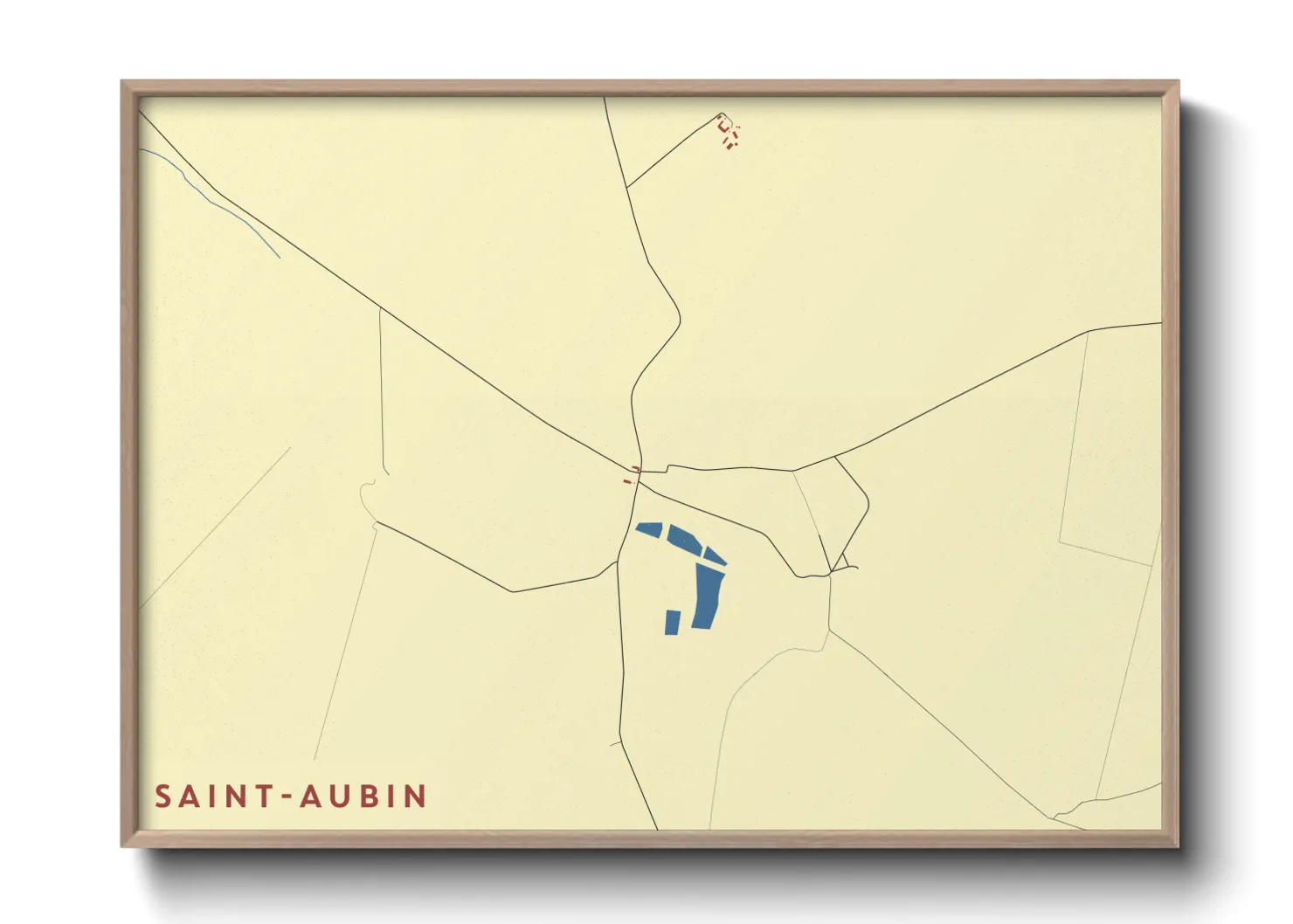 Une affiche de carte sur Saint-Aubin