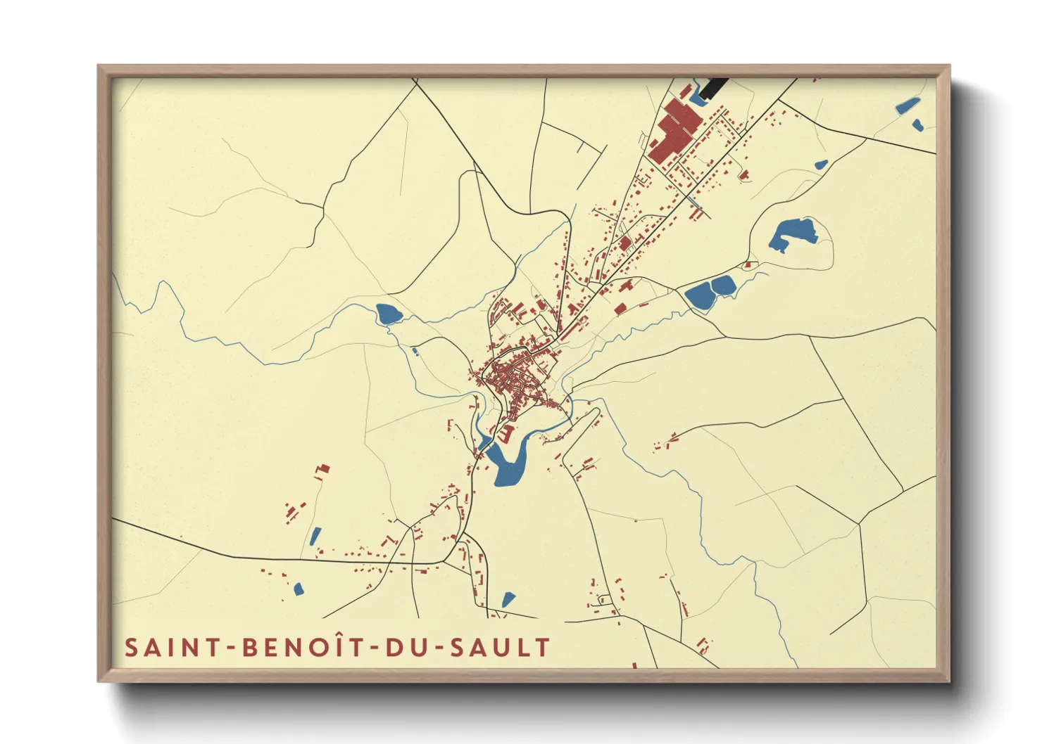 Une affiche de carte sur Saint-Benoît-du-Sault