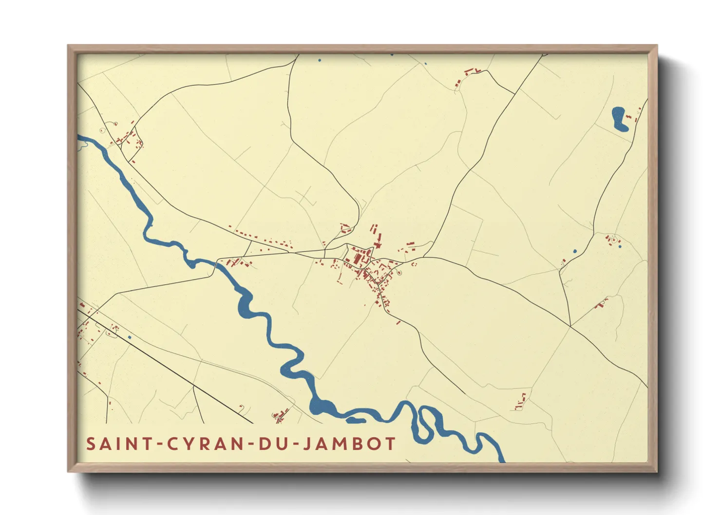 Une affiche de carte sur Saint-Cyran-du-Jambot