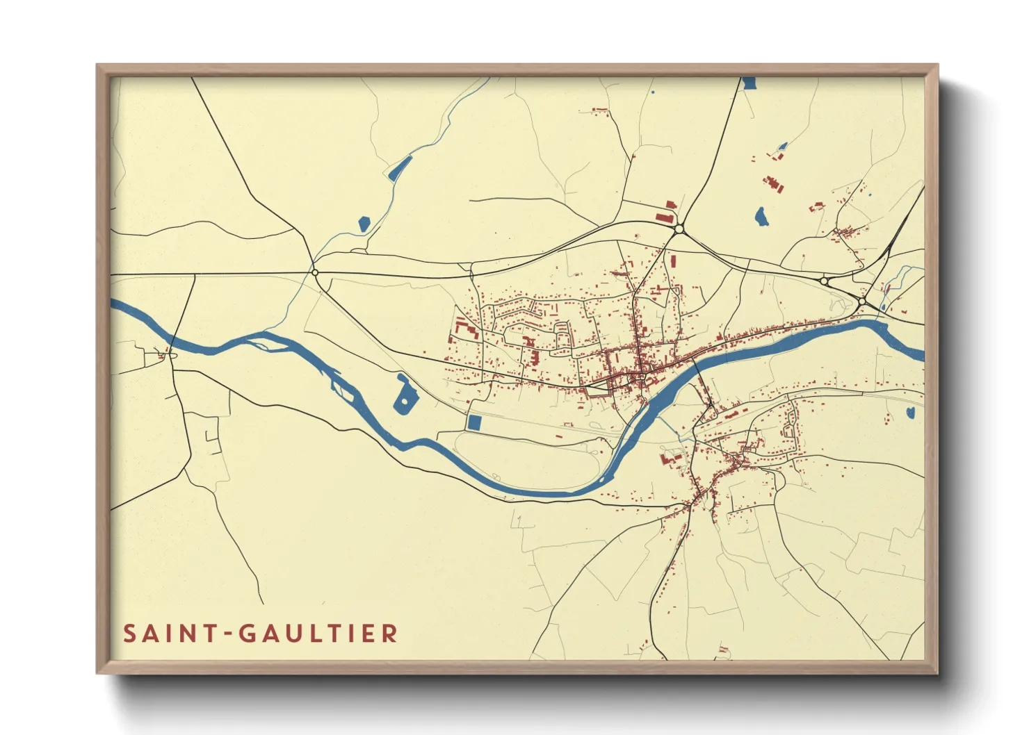 Une affiche de carte sur Saint-Gaultier