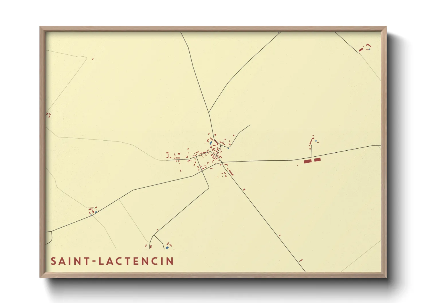 Une affiche de carte sur Saint-Lactencin