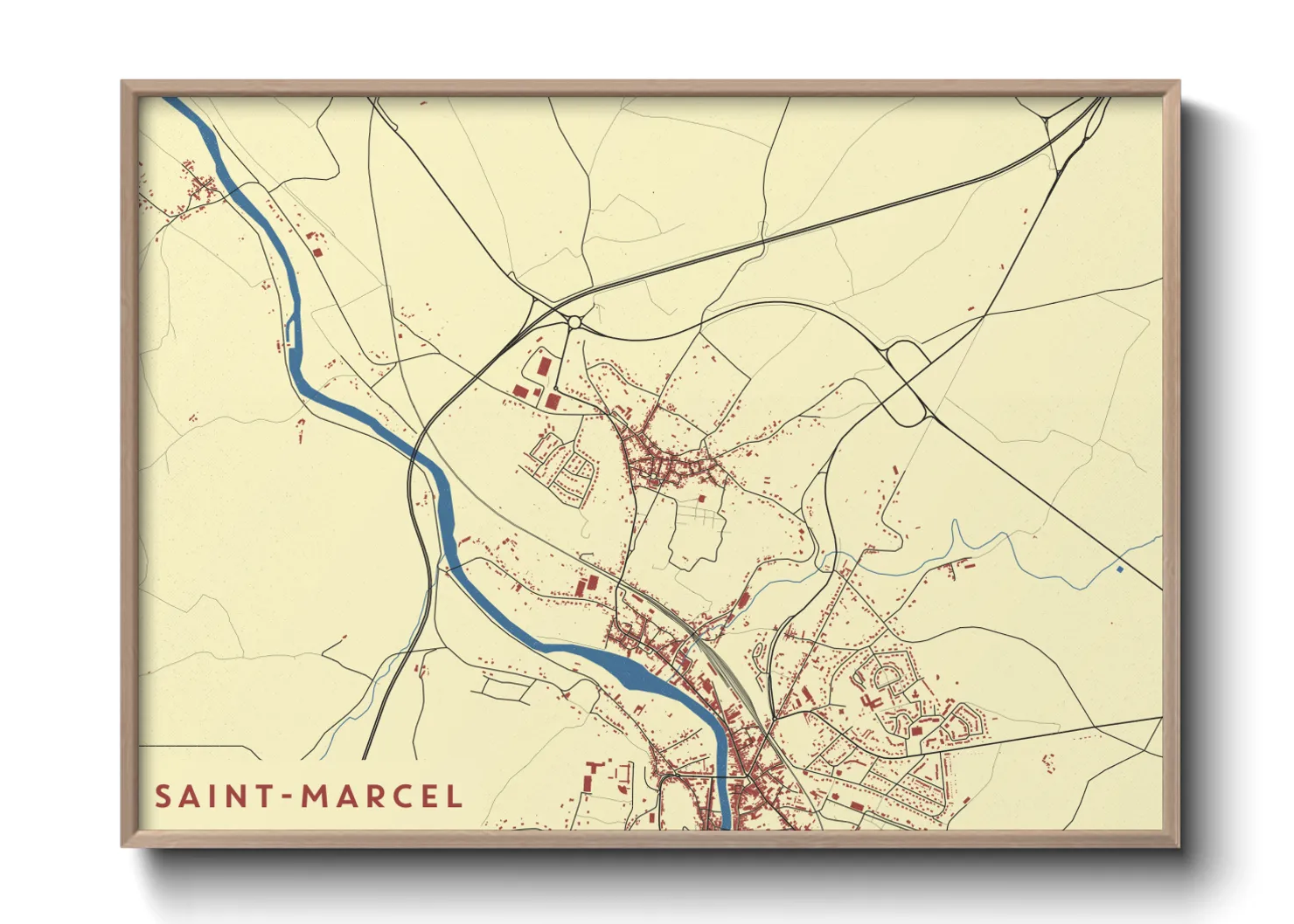 Une affiche de carte sur Saint-Marcel