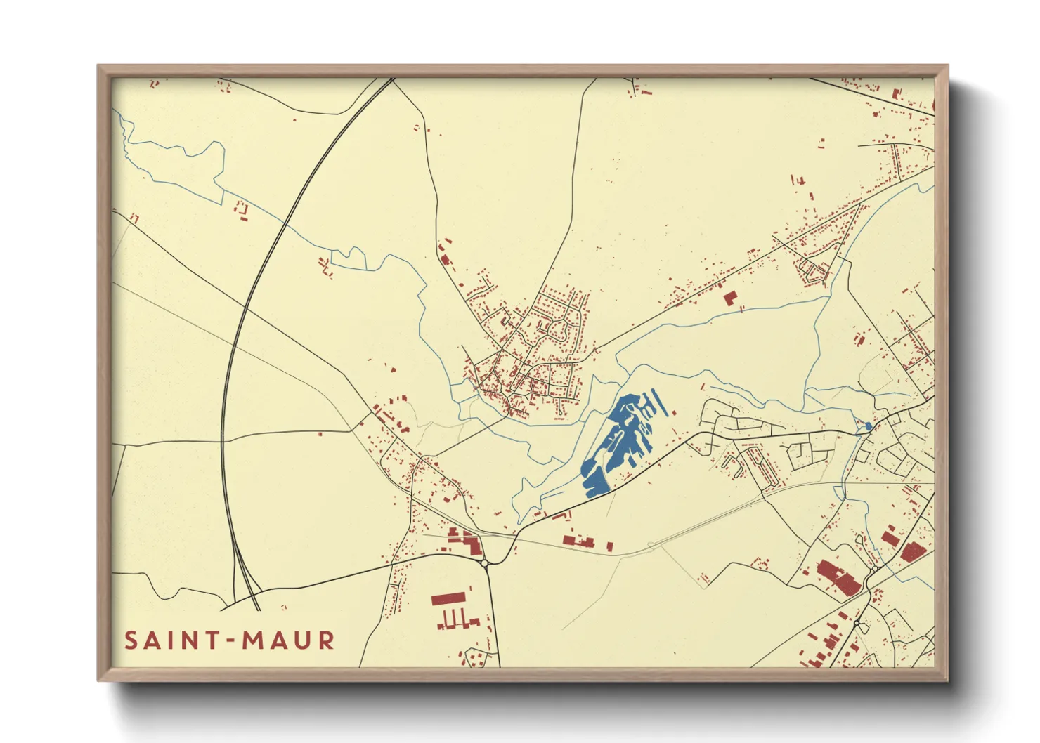 Une affiche de carte sur Saint-Maur