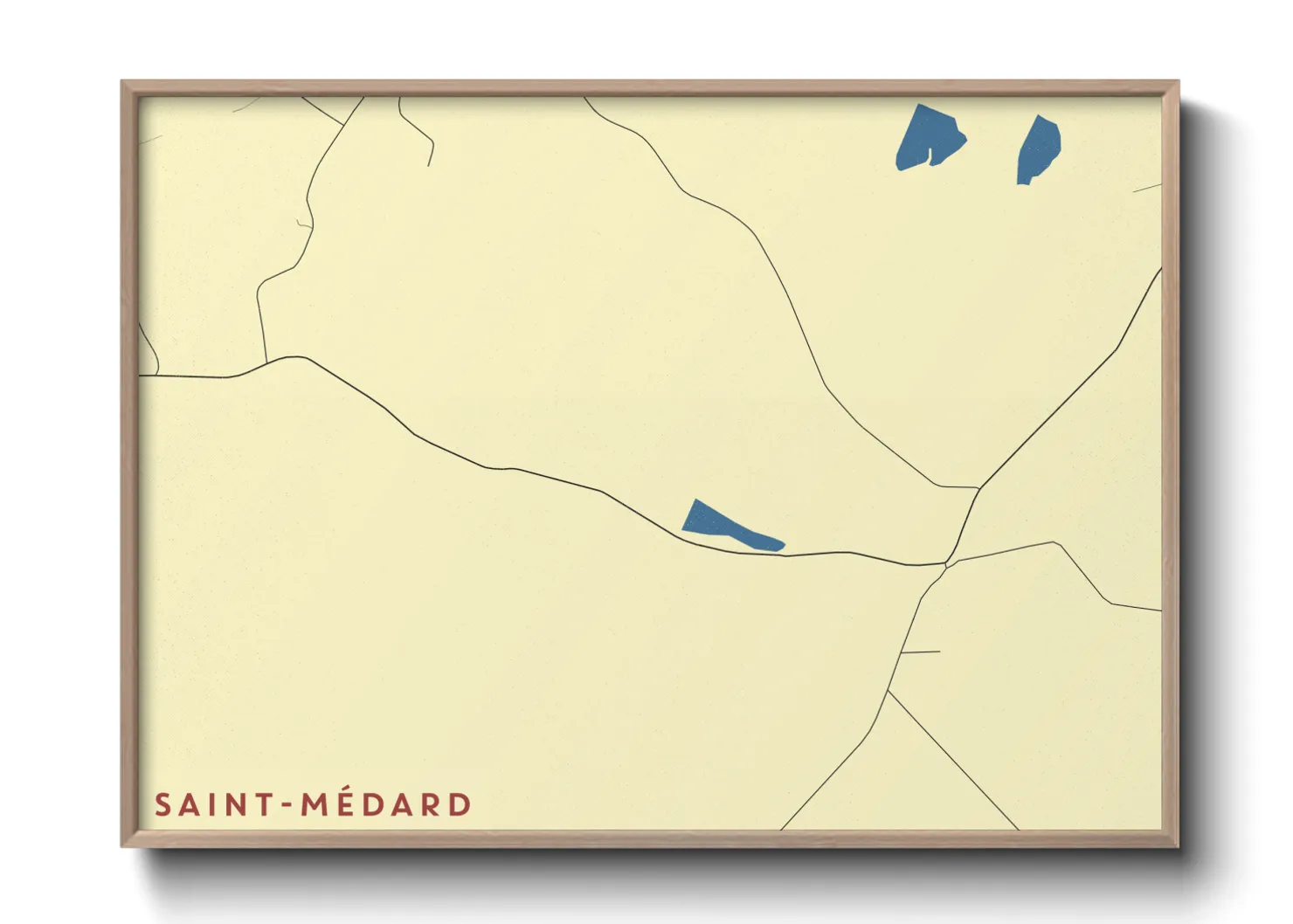 Une affiche de carte sur Saint-Médard