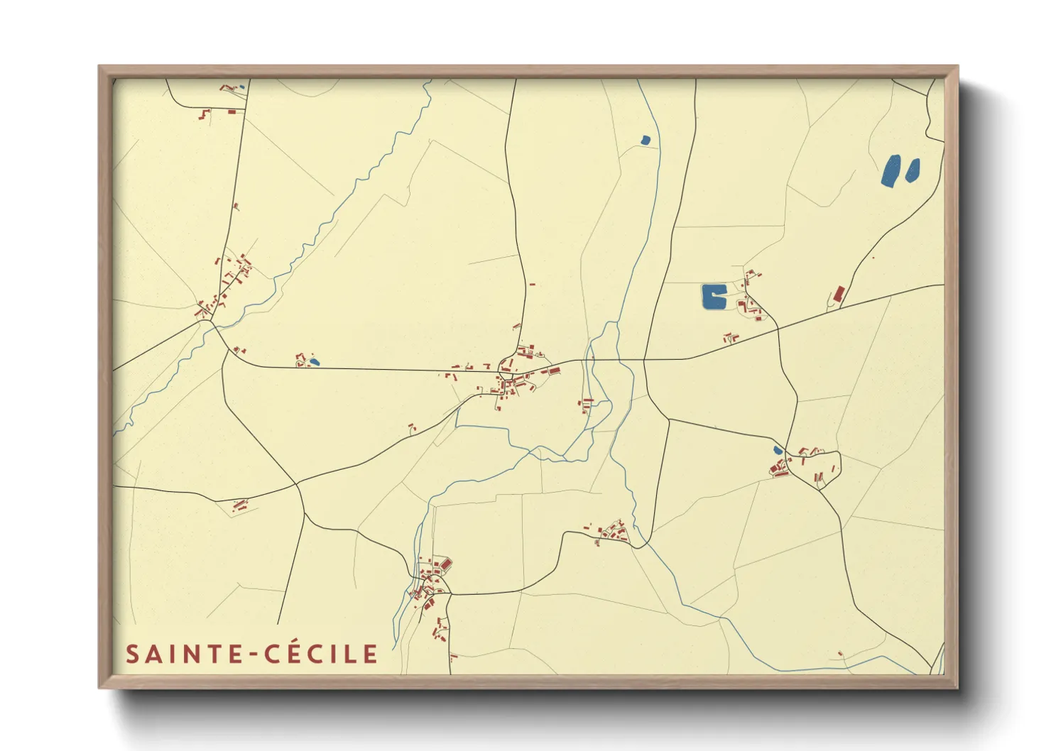 Une affiche de carte sur Sainte-Cécile