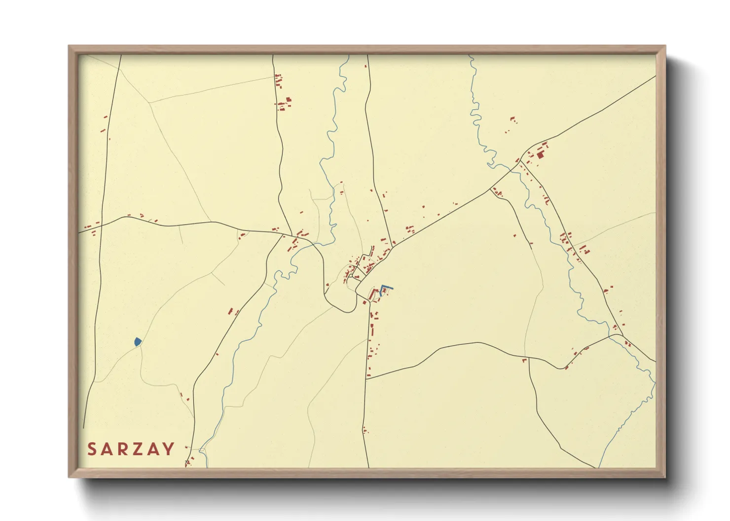 Une affiche de carte sur Sarzay
