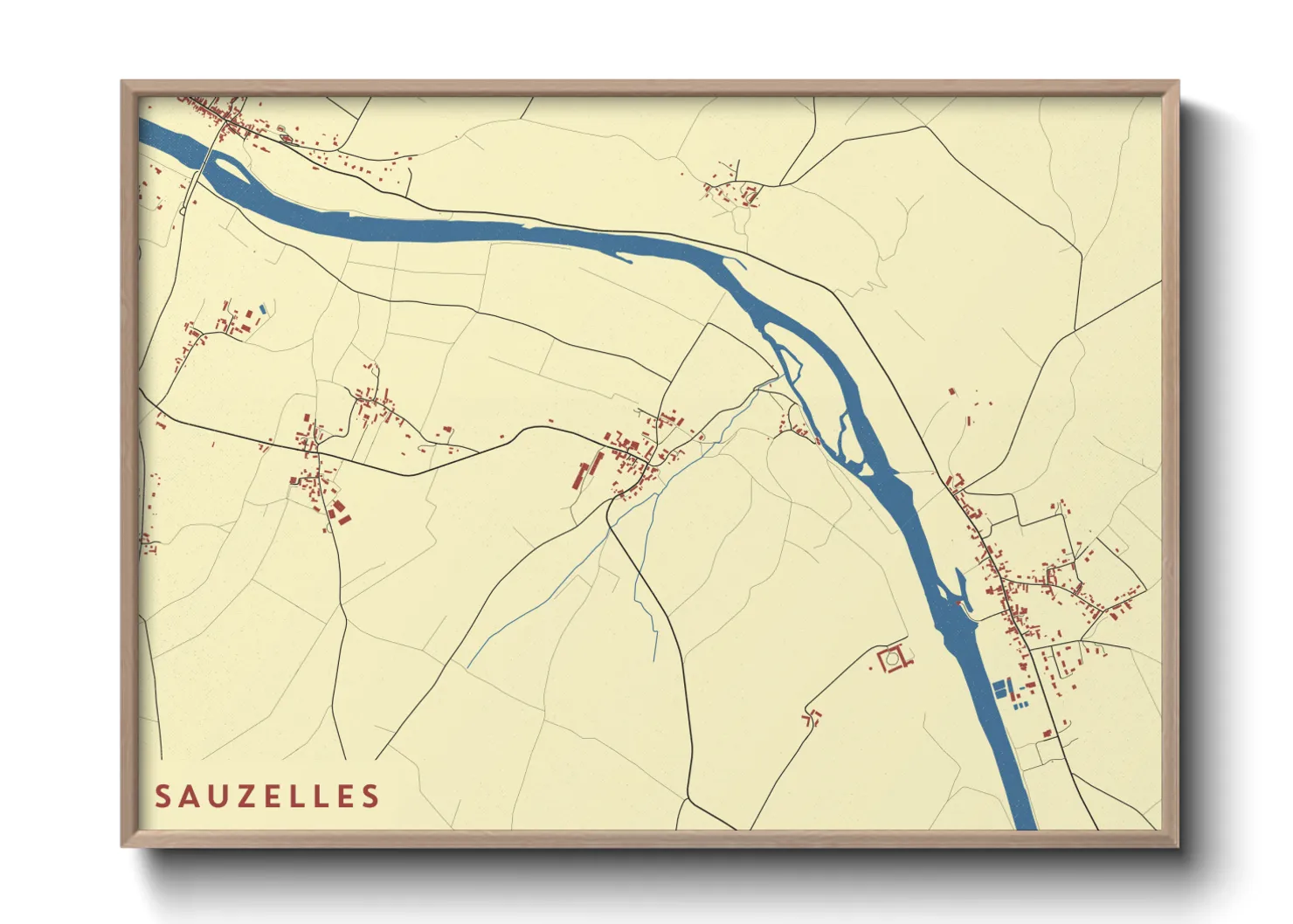Une affiche de carte sur Sauzelles