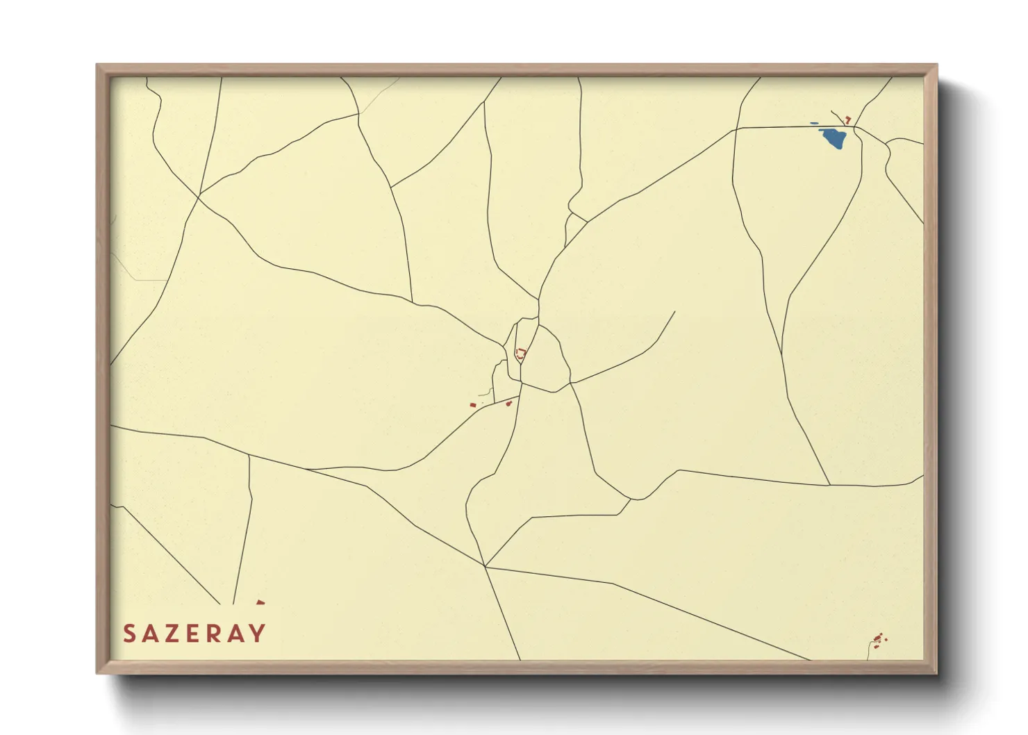 Une affiche de carte sur Sazeray