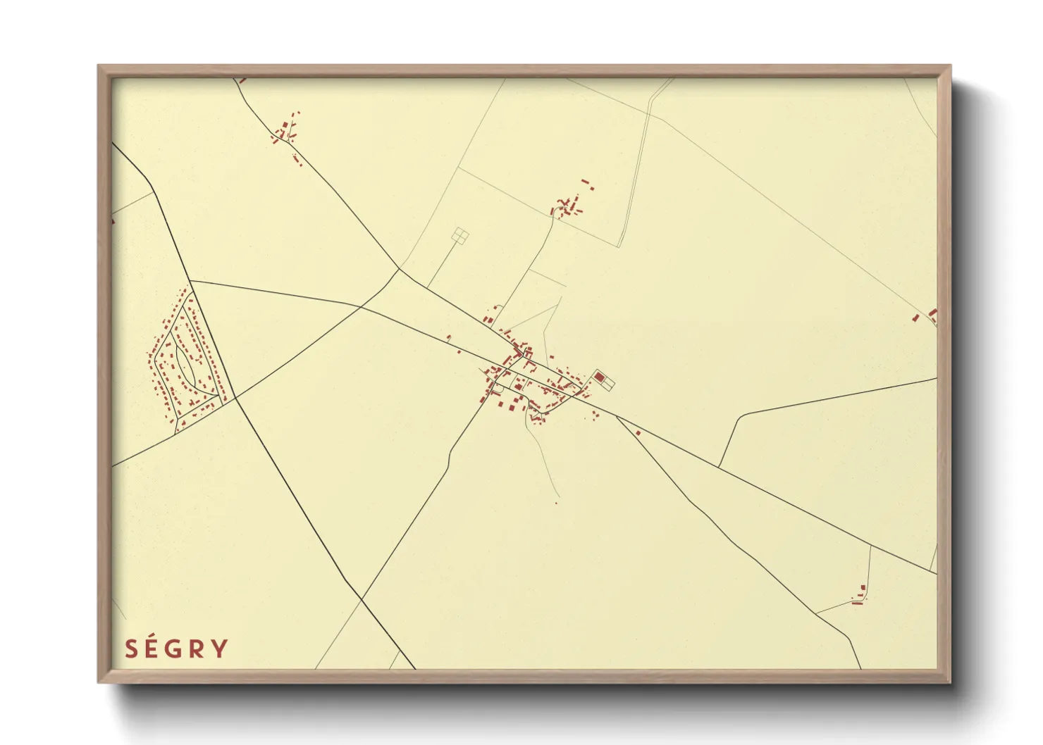 Une affiche de carte sur Ségry