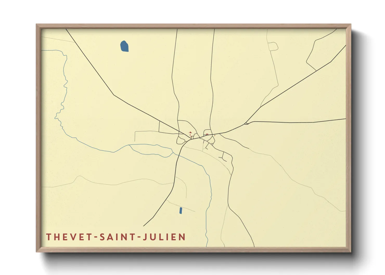 Une affiche de carte sur Thevet-Saint-Julien