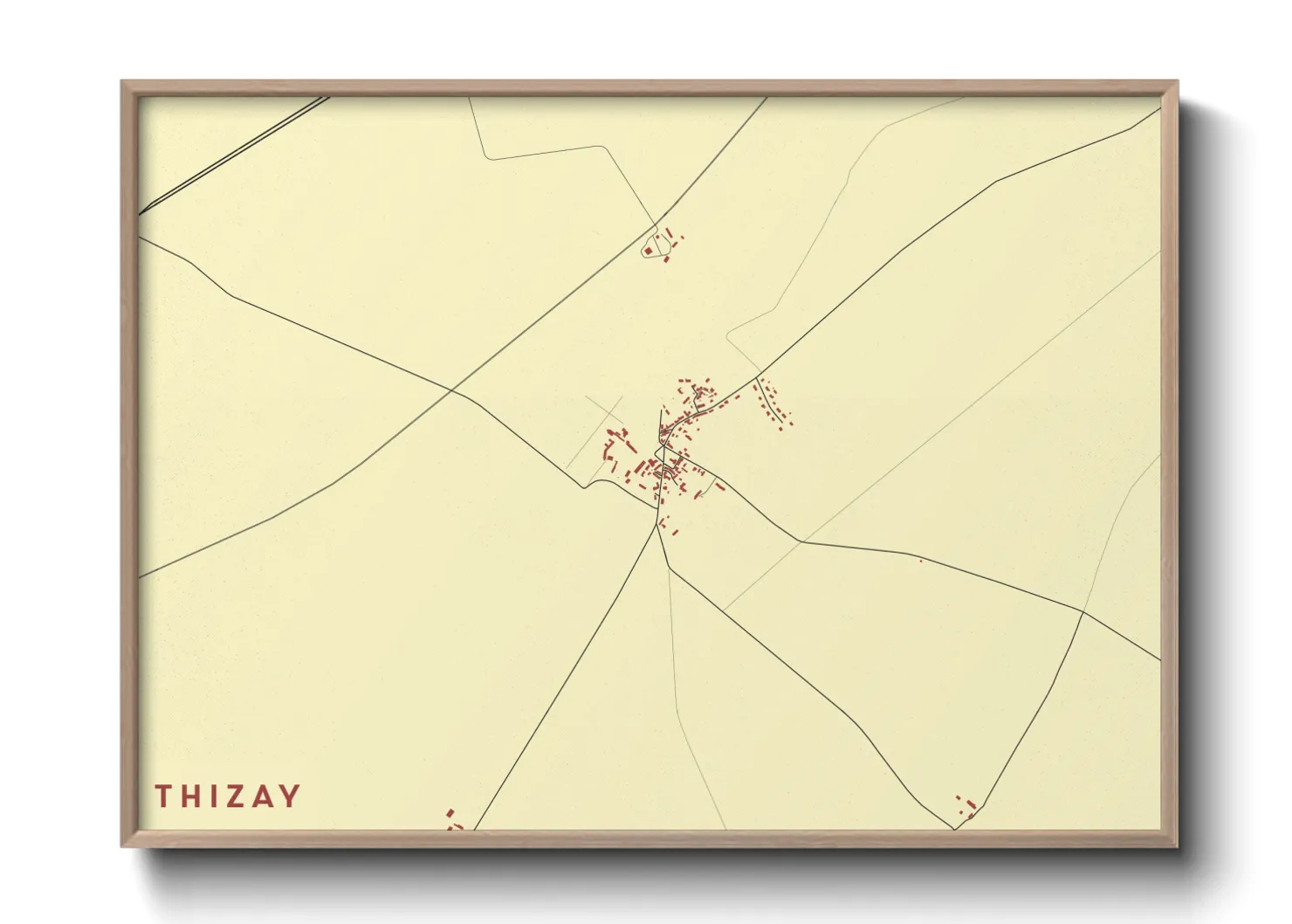 Une affiche de carte sur Thizay