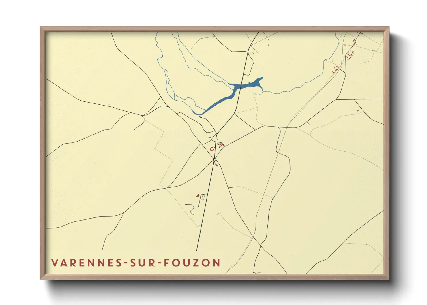 Une affiche de carte sur Varennes-sur-Fouzon