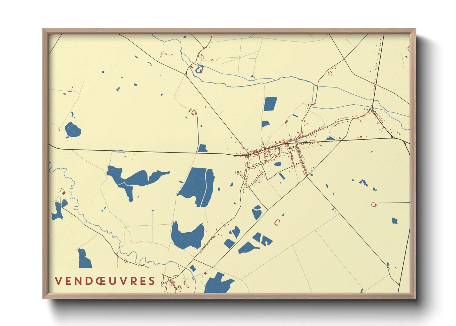 Une affiche de carte sur Vendœuvres