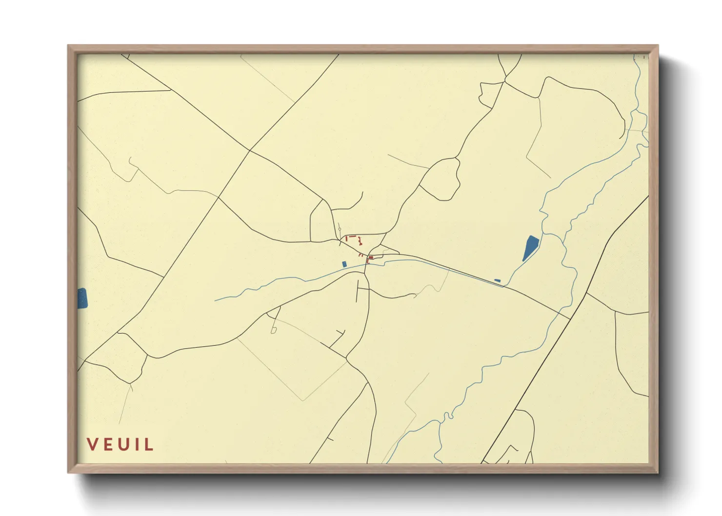 Une affiche de carte sur Veuil