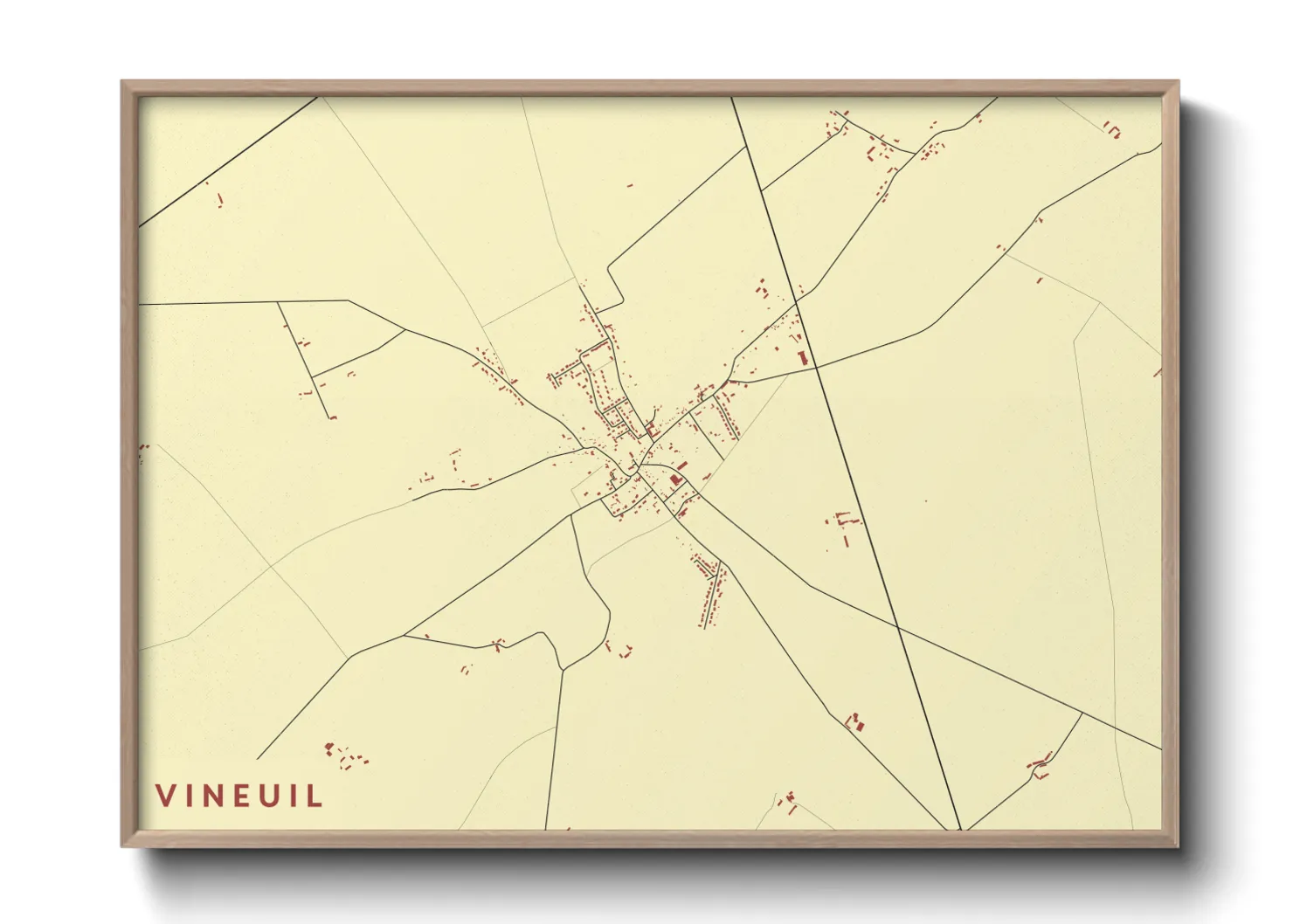 Une affiche de carte sur Vineuil