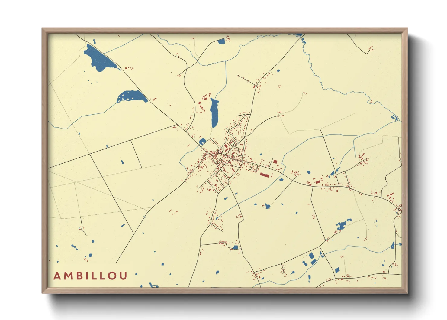 Une affiche de carte sur Ambillou