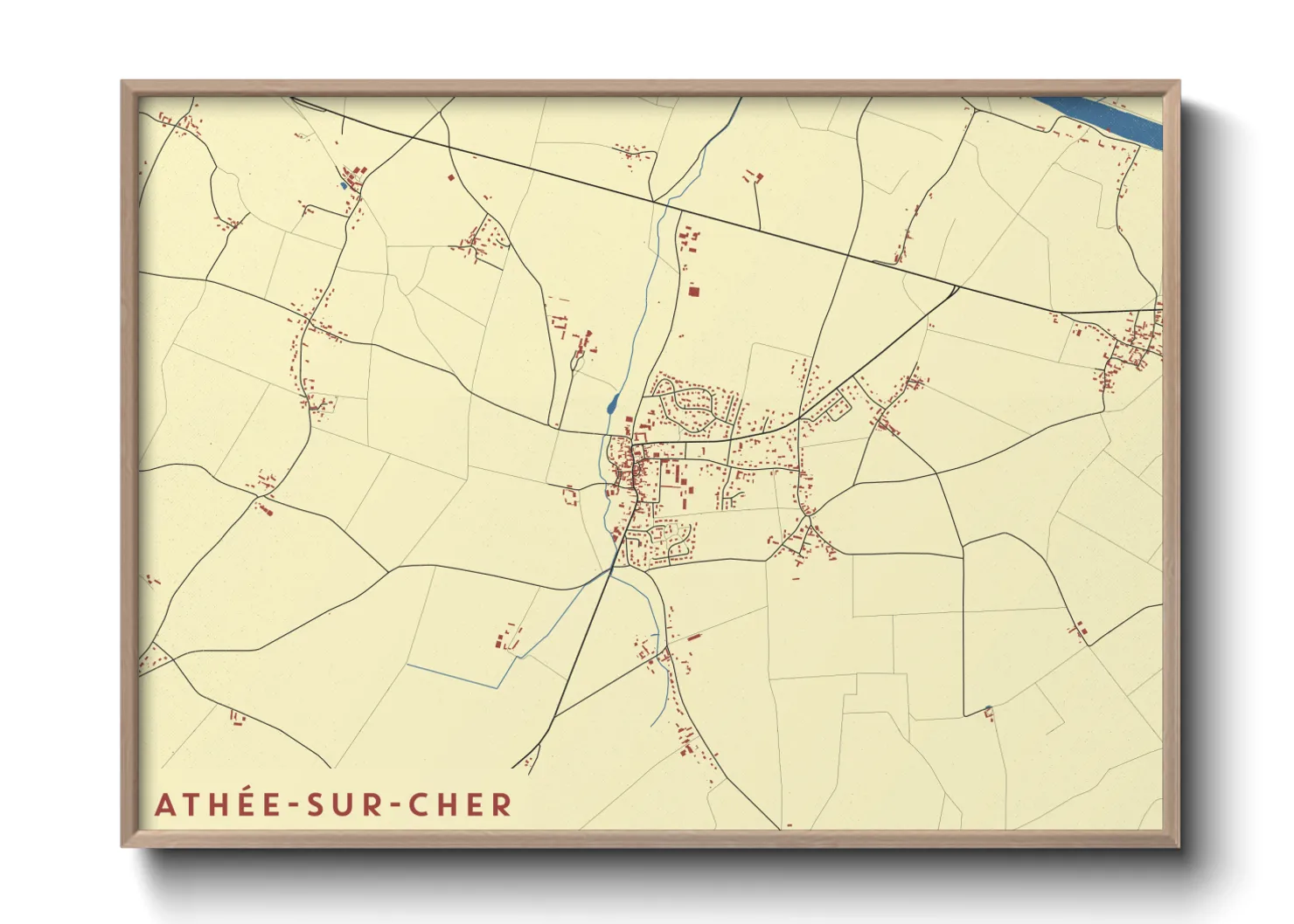 Une affiche de carte sur Athée-sur-Cher