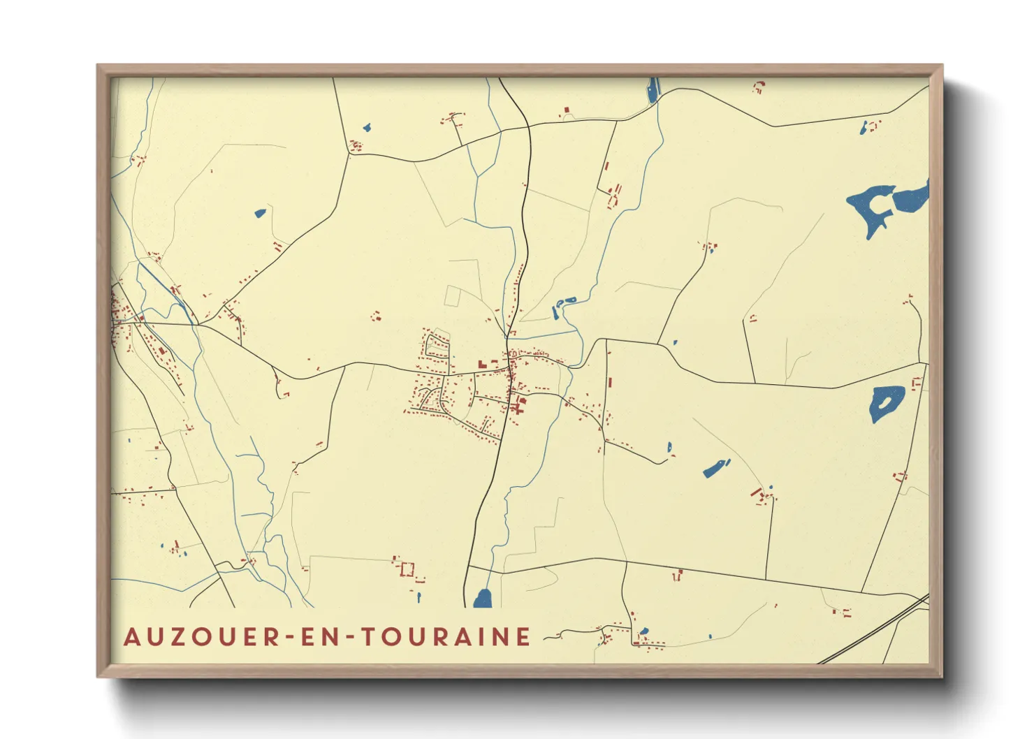 Une affiche de carte sur Auzouer-en-Touraine