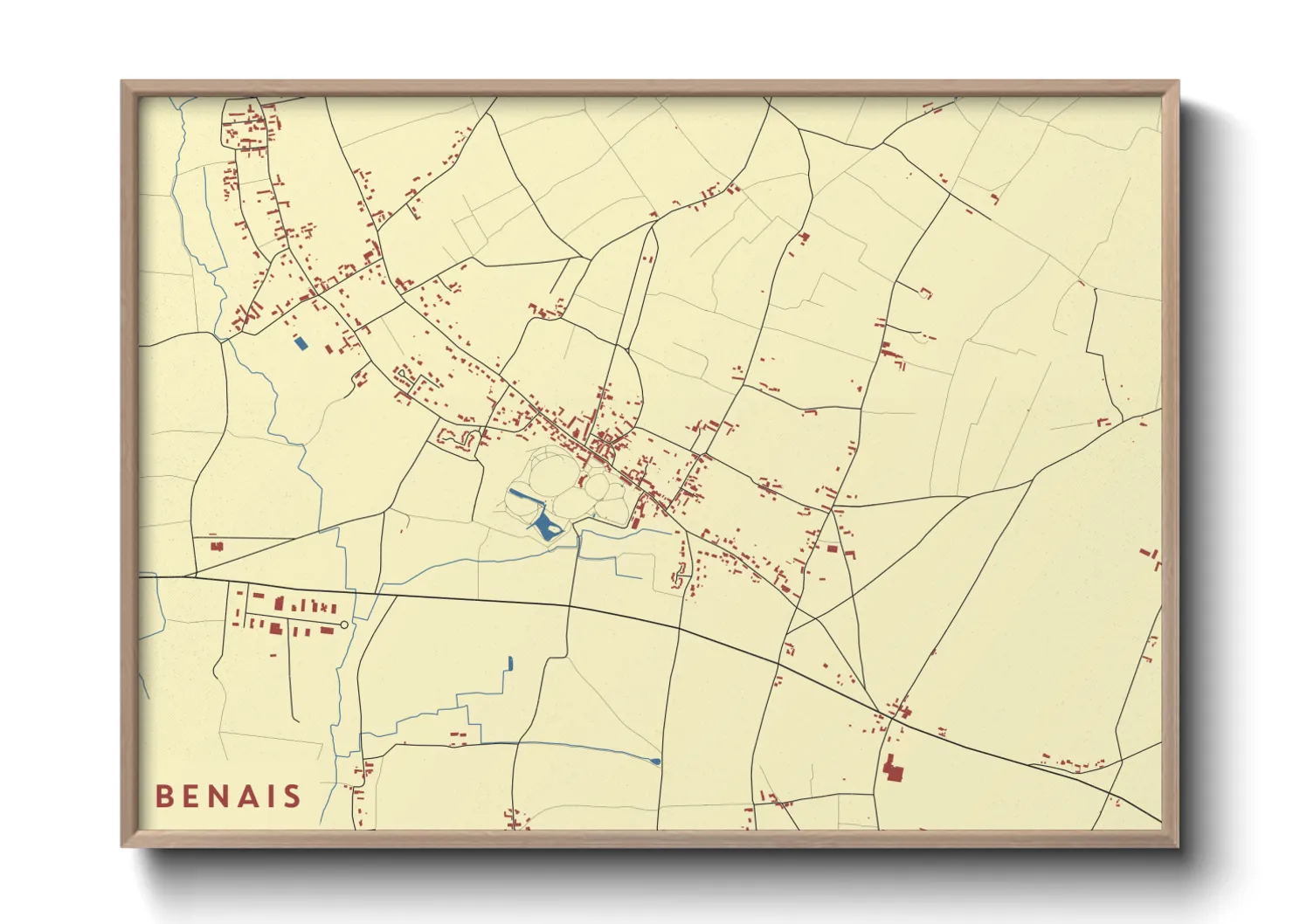 Une affiche de carte sur Benais