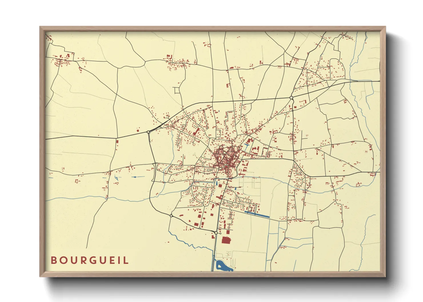 Une affiche de carte sur Bourgueil