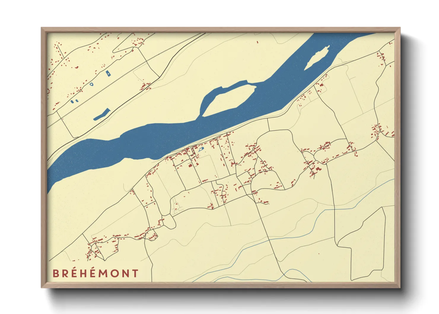 Une affiche de carte sur Bréhémont