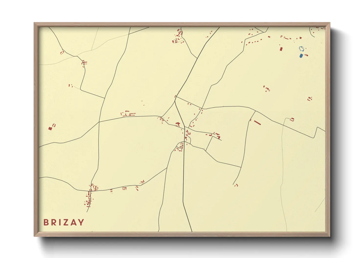 Une affiche de carte sur Brizay
