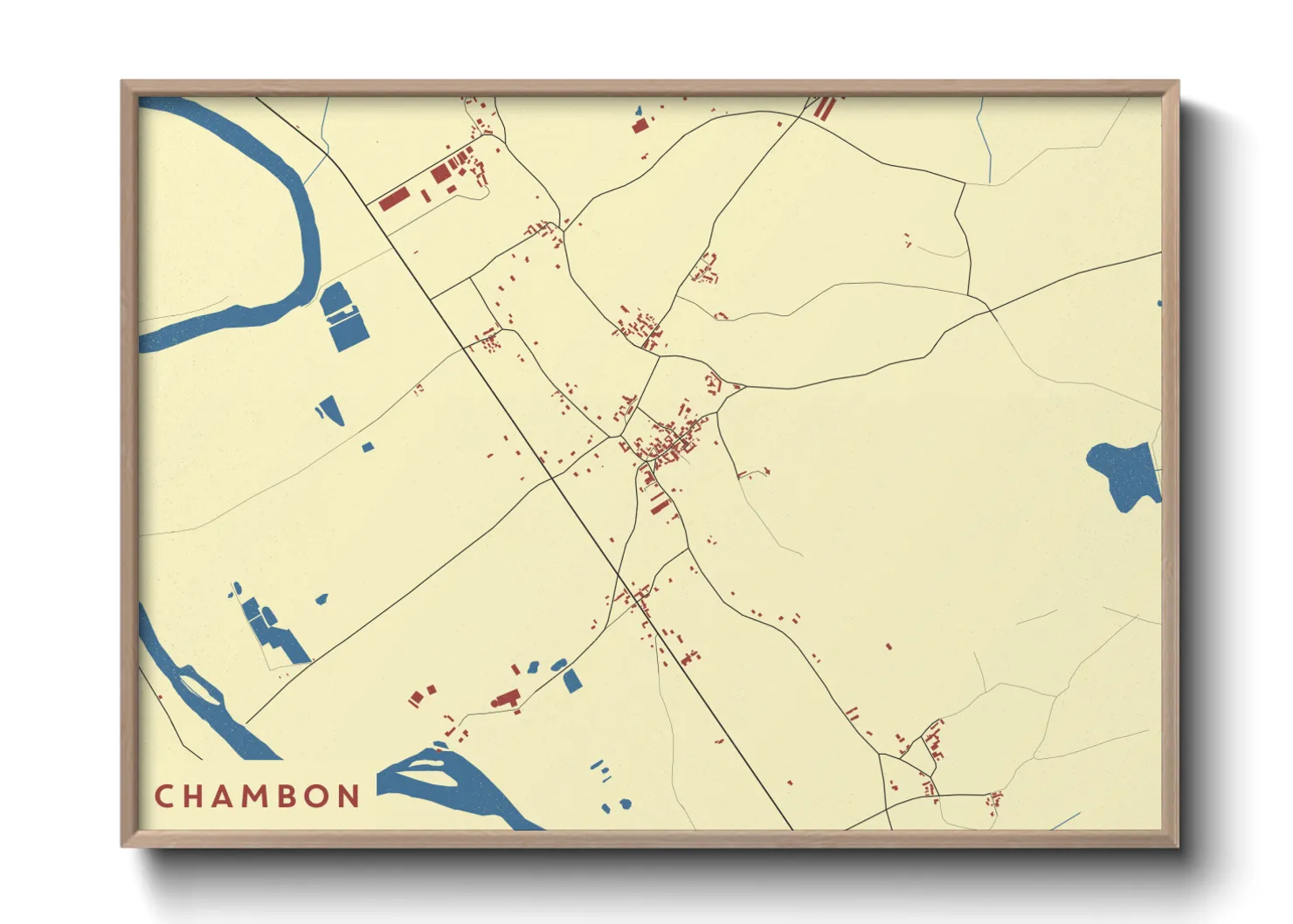 Une affiche de carte sur Chambon