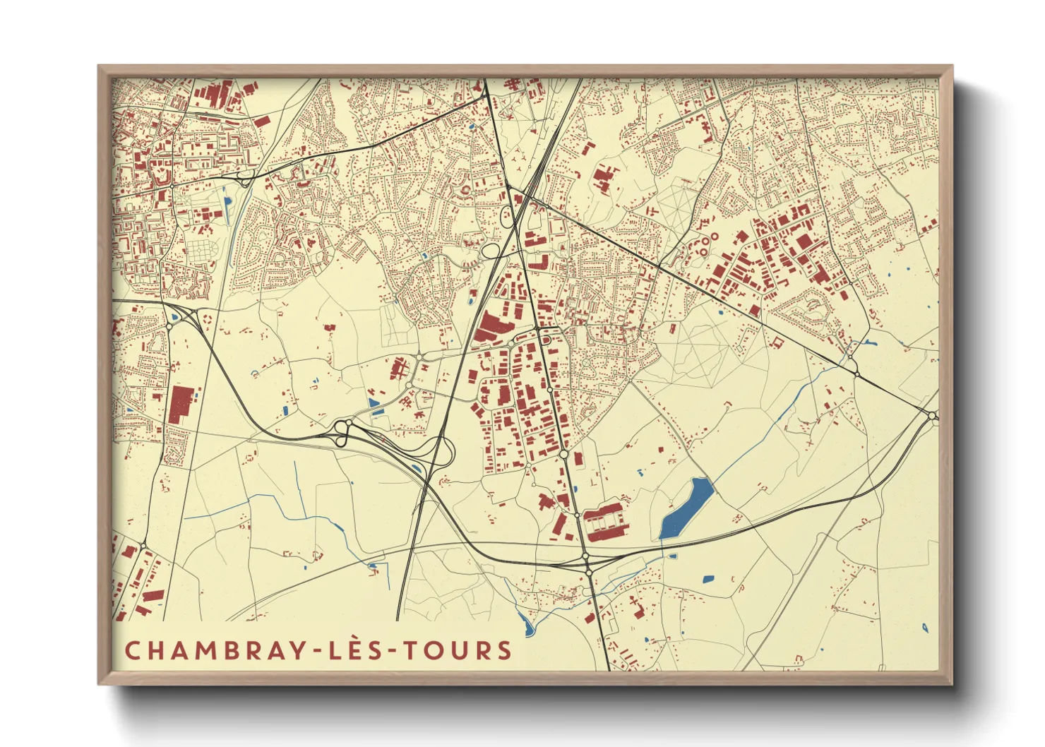 Une affiche de carte sur Chambray-lès-Tours