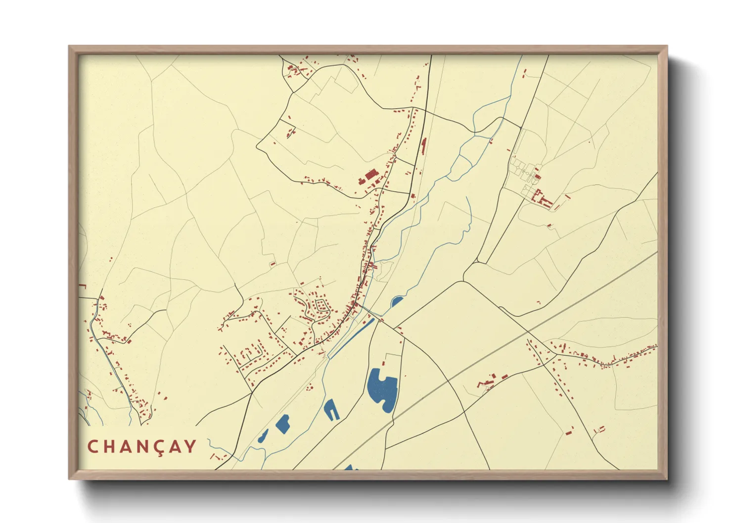 Une affiche de carte sur Chançay