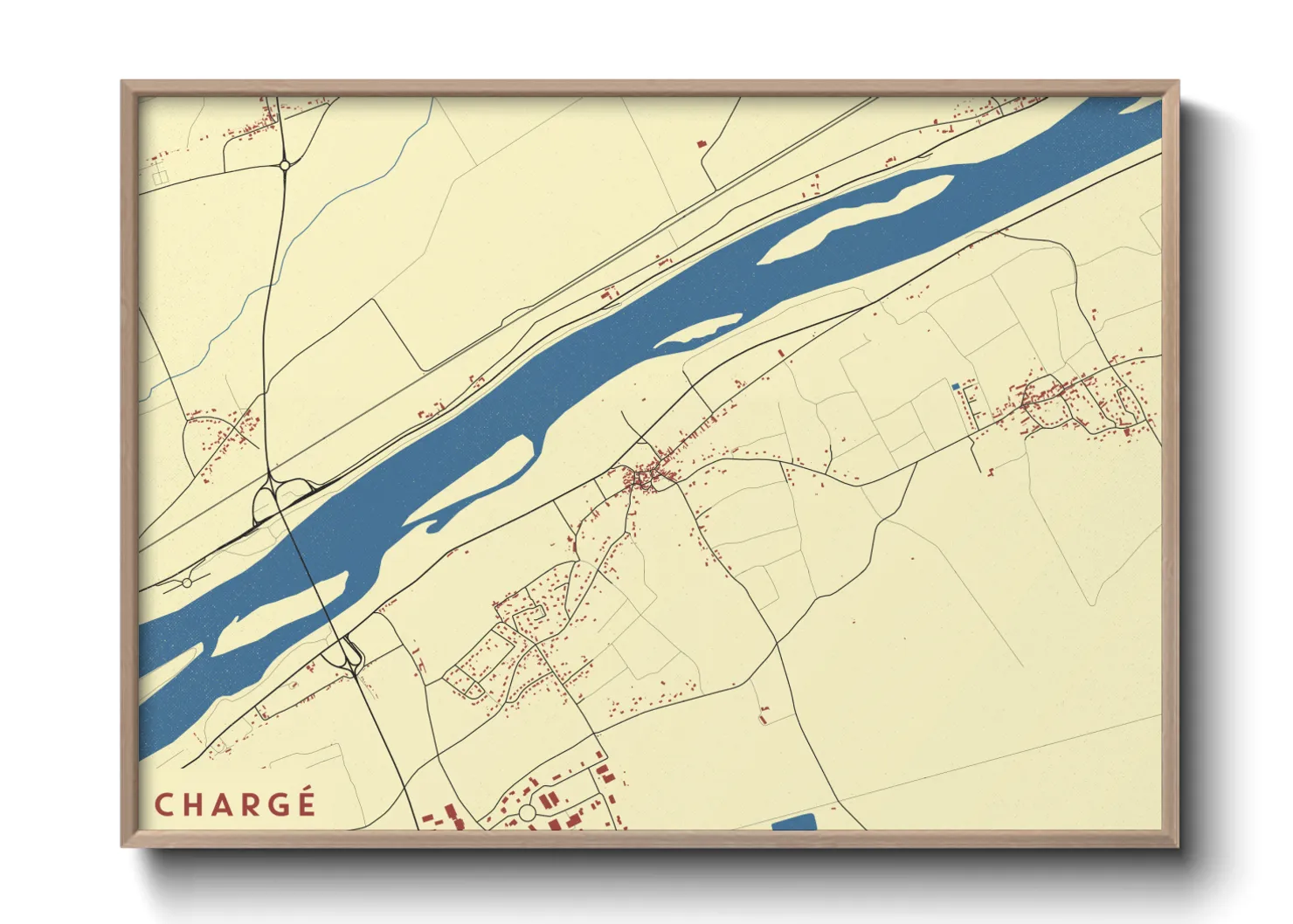 Une affiche de carte sur Chargé